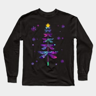 dragonfly christmas tree Long Sleeve T-Shirt